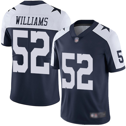 Men Dallas Cowboys Limited Navy Blue Connor Williams Alternate 52 Vapor Untouchable Throwback NFL Jersey